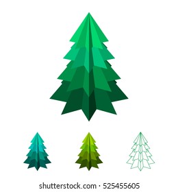 Spruce tree.Isolated on white background.3d Vector illustration. 