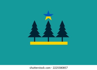 spruce trees with star flag ukraine