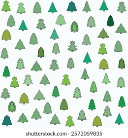 Spruce Vector Green Seamless Pattern