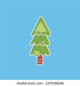spruce vector. hand drawn icon. tree nature illustration. editable stroke.