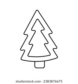Spruce. Vector illustration in doodle style. Isolated on white background