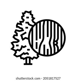 spruce wood line icon vector. spruce wood sign. isolated contour symbol black illustration