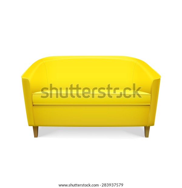 Sprung Shape Single Seat Cushion Yellow Stock Vector Royalty Free