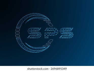 SPS low poly letter logo vector design. SPS lower poly logo design. Low poly logo.