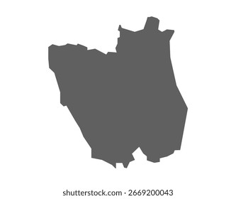 SPS Nellore district flate gray map Andhra pradesh, india