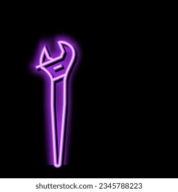 spud wrench tool neon light sign vector. spud wrench tool illustration