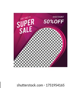 Spuer sale banner or square flyer for social media post template Premium Vector

