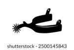 Spur emblem, black isolated silhouette