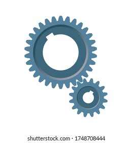 Spur gear pair. Vector illustration isolated on white background