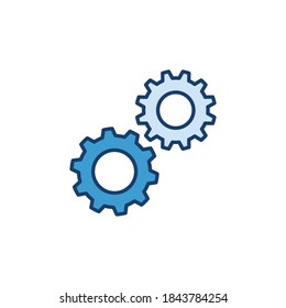 Spur Gears creative icon. Configuration vector concept sign