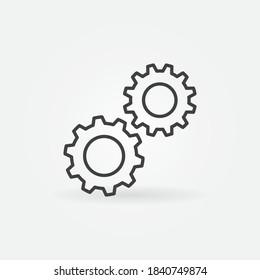 Spur Gears outline icon. Settings vector concept linear symbol