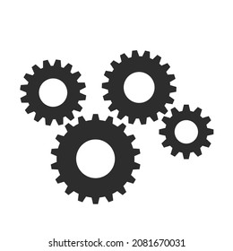 Spur gears set vector logo icon silhouette clipart 