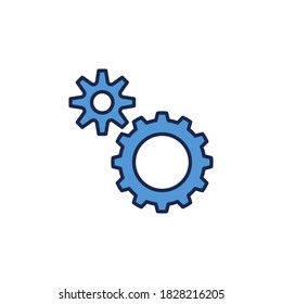 Spur Gears vector concept blue icon or logo element