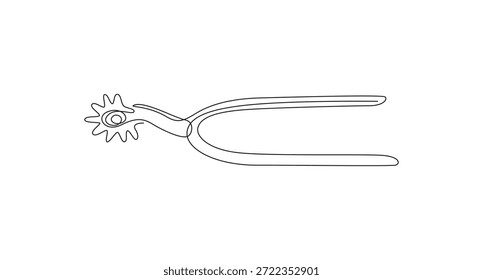 Spur Icons continuous line art drawing style vector illustration,Spur Icon, Cowboy Accessory Icon Flat Graphic Design,