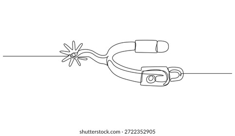Spur Icons continuous line art drawing style vector illustration,Spur Icon, Cowboy Accessory Icon Flat Graphic Design,