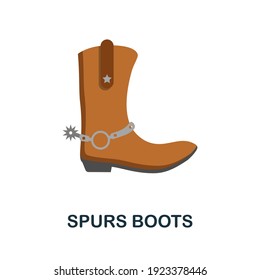 Spurs Boots flat icon. Color simple element from wild west collection. Creative Spurs Boots icon for web design, templates, infographics and more