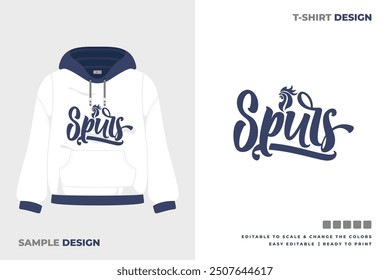 spurs lettering art sweater design