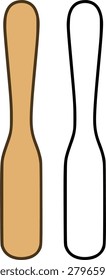 Spurtle icon illustraton, line art and colored, for coloring page