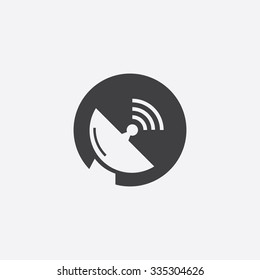 sputnik antenna cut identity template icon design element