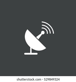 sputnik antenna icon isolated on black background