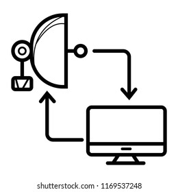 sputnik antenna icon vector illustration