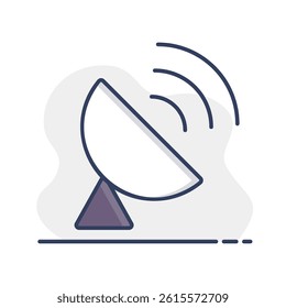 Sputnik antenna vector icon. Navigation sign. Graph symbol for travel and tourism web site and apps design, logo, app, UI