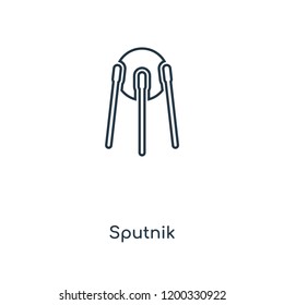 Sputnik concept line icon. Linear Sputnik concept outline symbol design. This simple element illustration can be used for web and mobile UI/UX.