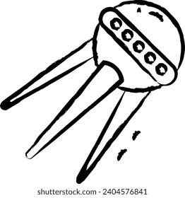 Sputnik hand drawn vector illustration