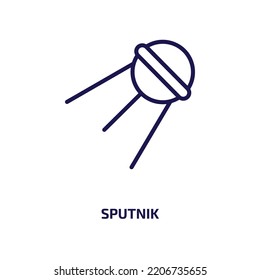sputnik icon from astronomy collection. Thin linear sputnik, space, galaxy outline icon isolated on white background. Line vector sputnik sign, symbol for web and mobile