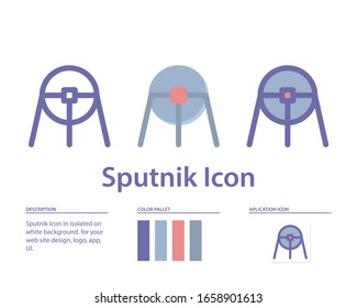 sputnik icon in isolated on white background. for your web site design, logo, app, UI. Vector graphics illustration and editable stroke. EPS 10.