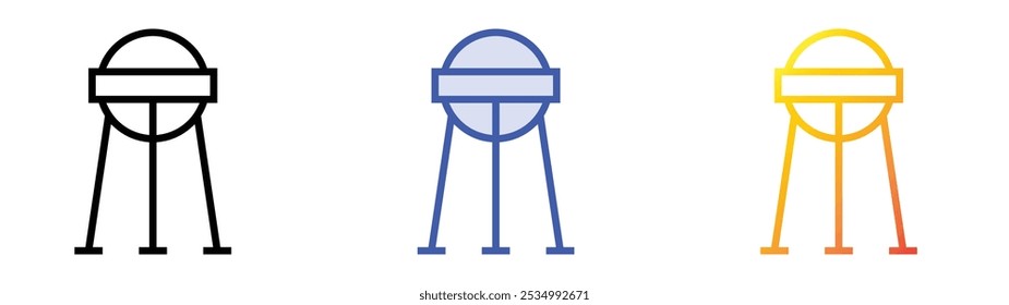 sputnik icon. Linear, Blue Fill and Gradient Style Design Isolated On White Background