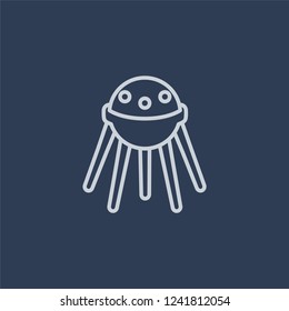 Sputnik icon. Sputnik linear design concept from Astronomy collection. Simple element vector illustration on dark blue background.