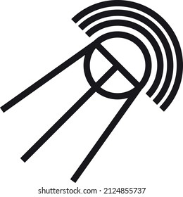 Sputnik-Symbol. Retro-Satellit. sowjetisches Raumschiff