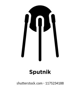 Sputnik icon vector isolated on white background, logo concept of Sputnik sign on transparent background, filled black symbol