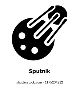 Sputnik icon vector isolated on white background, logo concept of Sputnik sign on transparent background, filled black symbol