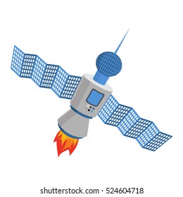 Sputnik isolated. satellite white background. galaxy Space transmitter