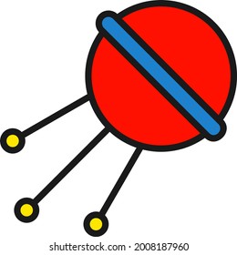 Sputnik Line Filled Vector Icon Design
