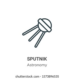 Sputnik outline vector icon. Thin line black sputnik icon, flat vector simple element illustration from editable astronomy concept isolated on white background