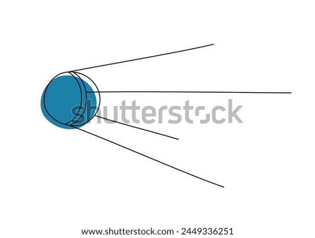 Sputnik satellite vector illustration isolated on white background. Three pictures of Sputnik