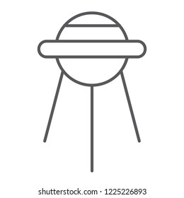 Sputnik thin line icon, space and shuttle, satellite sign, vector graphics, a linear pattern on a white background, eps 10.
