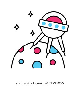 Sputnik Vector Filled outline illustration style icon. EPS 10 file