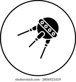 Sputnik vector icon. Can be used for printing, mobile and web applications.