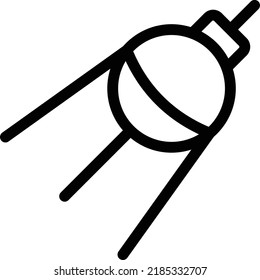 sputnik Vector illustration on a transparent background. Premium quality symmbols. Thin line vector icons for concept and graphic design.