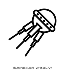 sputnik vector line icon symbol