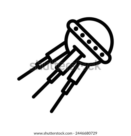 sputnik vector line icon symbol