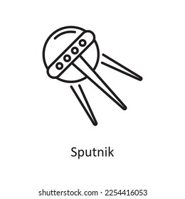 Sputnik Vector Outline Icon Design illustration. Space Symbol on White background EPS 10 File