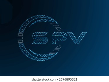 SPV diseño de Vector de logotipo de letra de polietileno baja. SPV diseño de logotipo de poliéster inferior. Logotipo de poliéster bajo.