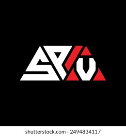 SPV triangle letter logo design with triangle shape. SPV triangle logo design monogram. SPV triangle vector logo template with red color. SPV triangular logo Simple, Elegant, and Luxurious design.