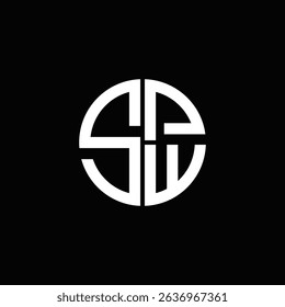 SPW logo SPW icon SPW monogram SPW letter minimalist Circle flat Unique modern abstract logo design.
