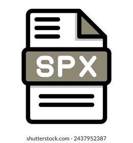 Spx file icon. flat audio file, icons format symbols. Vector illustration. can be used for website interfaces, mobile applications and software